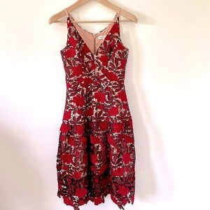 Dress the Population Lace Bordeaux Dress sz Small